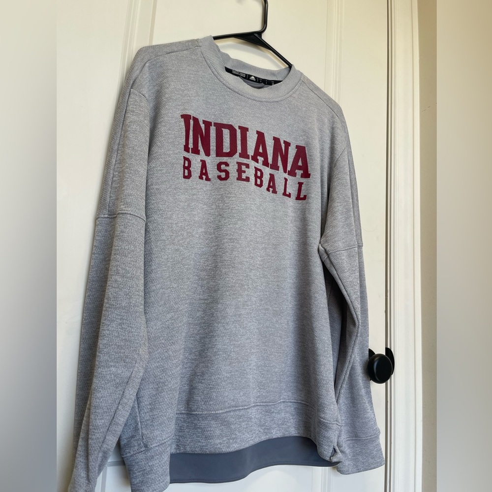 Adidas Team Issue Crewneck Sweatshirt - Indiana University Baseball - Large